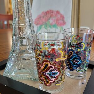 Reims France Juice Cordial Glasses Eiffel Tower Shaped Decanter ~ Oui, monsieur!